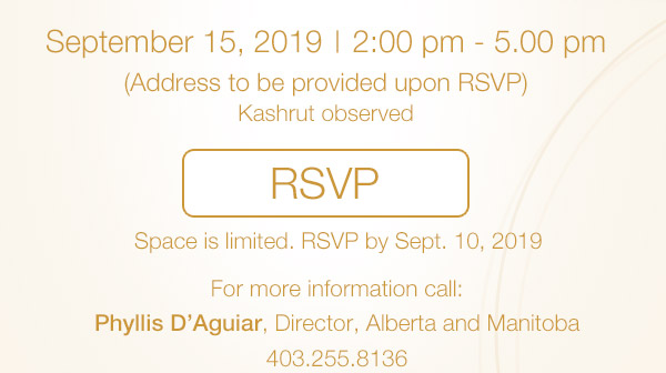 Israel Bonds Women's Division invites you to an intimate high tea with Fania Wedro on September 15, 2019