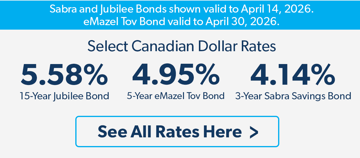 Israeli Bond Rates Happy Passover from Israel Bonds – New rates are up | Yossilinks ...