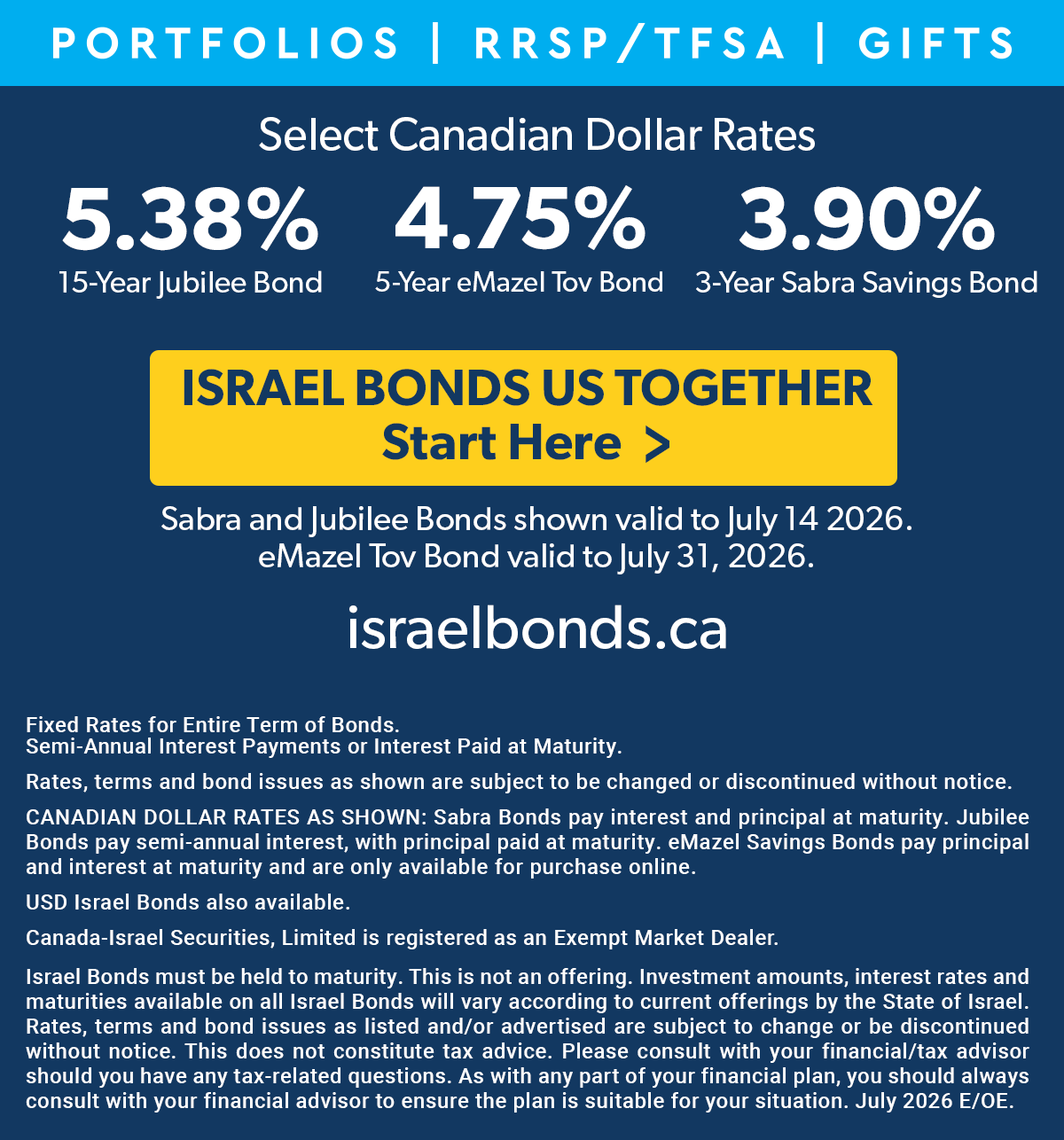 Israeli Bond Rates July Israel Bonds Rates Are In!