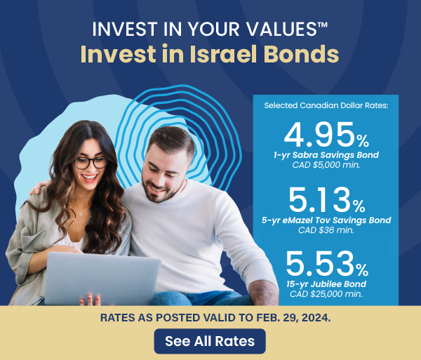 Israel Bonds: Add Israel into your RRSP. Add Israel to your TFSA.