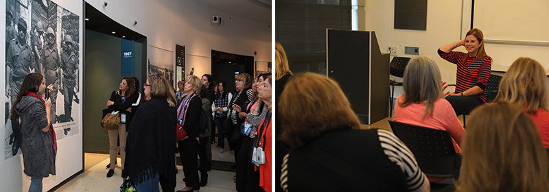 The group engages on a guided tour at the Yitzhak Rabin Center in Tel Aviv, meets with Dalia Rabin