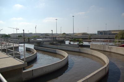 The Shafdan wastewater treatment plant provides 70 percent of the Negev's irrigation needs and 10 percent of the water needs of the entire country (Photo: James S. Galfund)