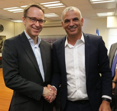 Deutsche Bundesbank President Dr. Jens Weidmann (left) with Israeli Finance Minister Moshe Kahlon