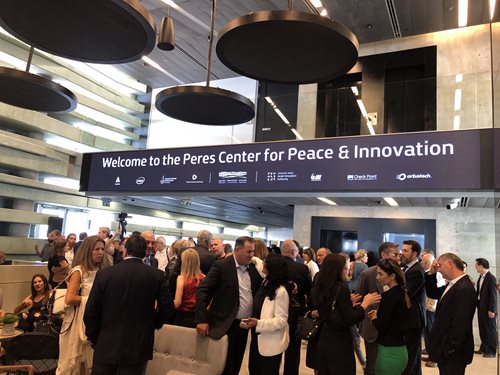 Participants from around the world gather for the opening of the Israeli Innovation Center