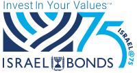 Israel Bonds 75th anniversary logo Invest In Your Values tm