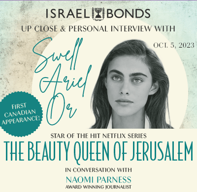 Up close & personal interview with Swell Ariel Or, Star of THE BEAUTY QUEEN OF JERUSALEM — Oct. 5, 2023