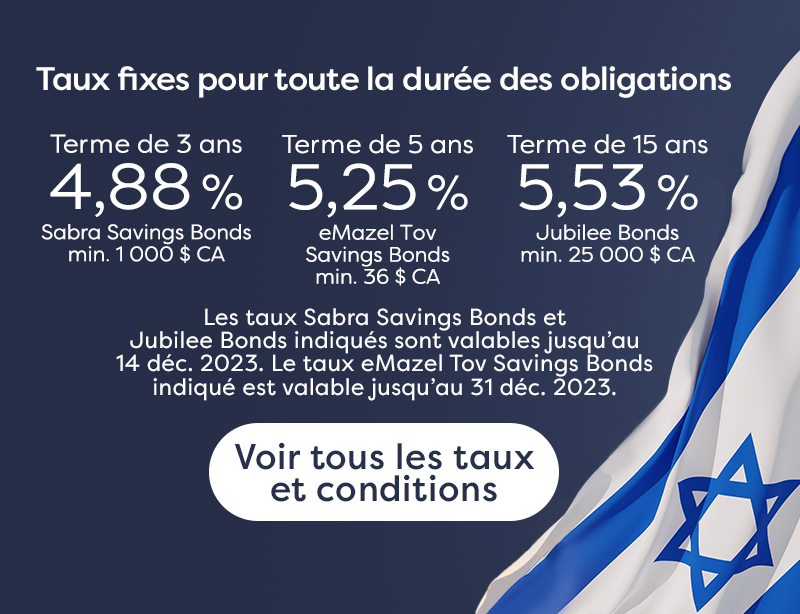 Israel Bonds Taux 1 au 14 décembre 2023
